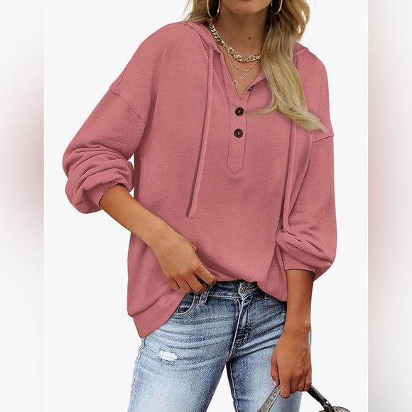 Saloogoe Women’s Lightweight Hoodie V Neck Sweatshirt. Size M. - Picture 2 of 3